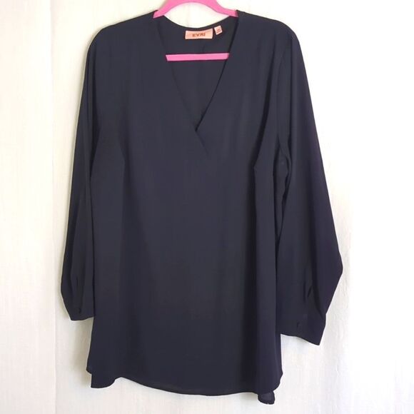 Black Blouse Size 1X EVRI - Picture 1 of 7